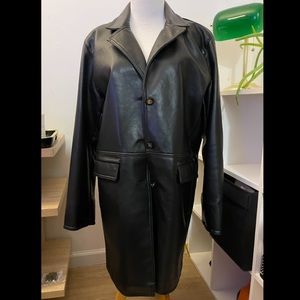 Made in Italy Vintage Leather (possibly faux) Trench Jacket Blazer